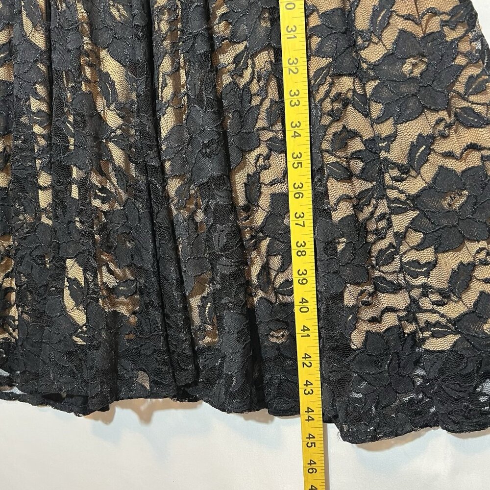 MARCBOUWER ANTHROPOLOGIE Lace Sava Dress Size 12 knee Black Stretch Zipper Lined - Picture 9 of 15